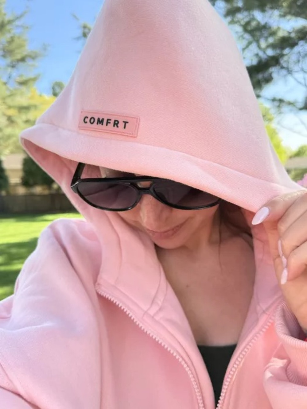 COMFRT LARGE CLOUD TOUCH PASTEL EDIT ZIP OVERSIZED HOODIE BUBBLEGUM PINK LTD ED - Picture 10 of 10